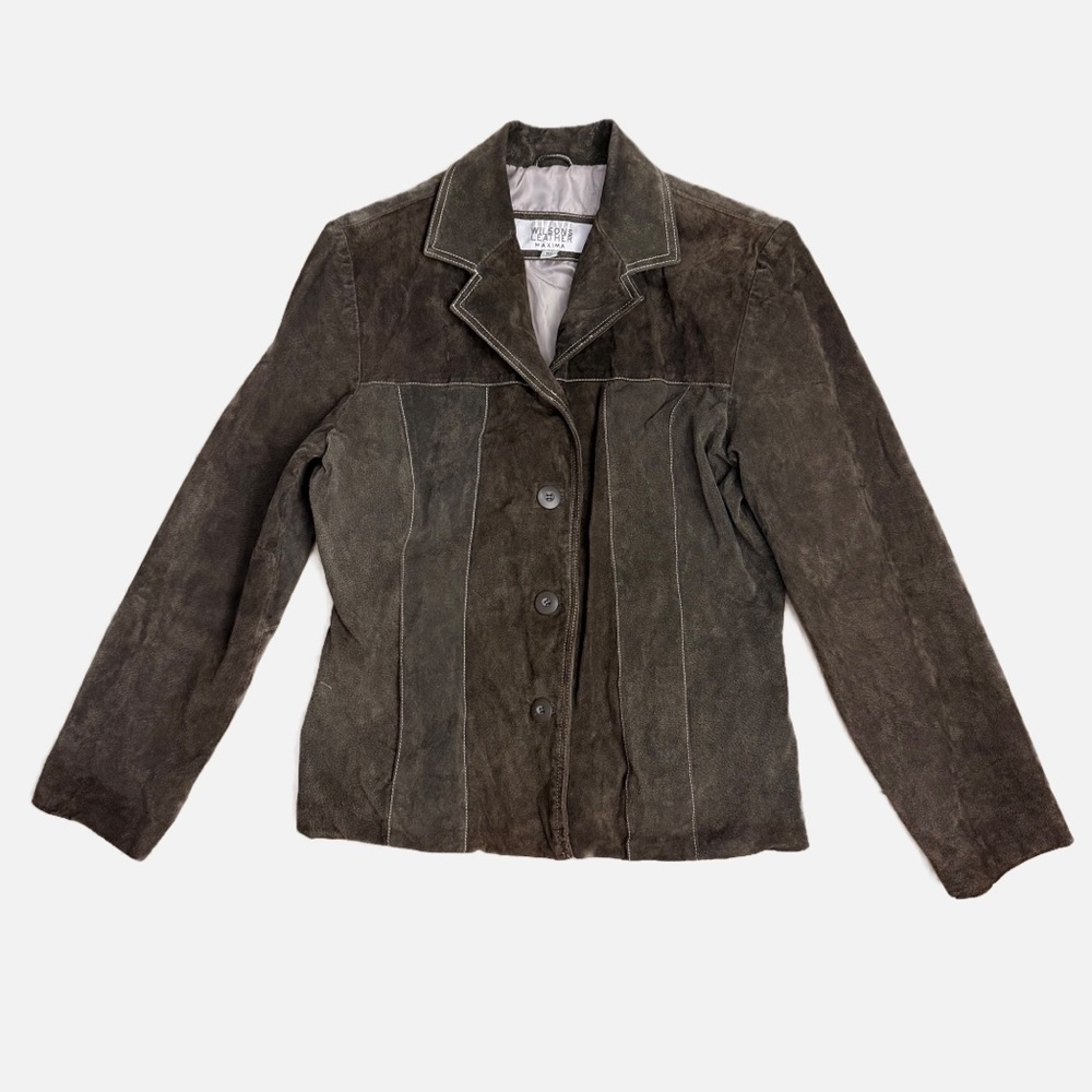 VTG Wilsons Leather Maxima Button Up Jacket Women's XL Tailored Vintage Western